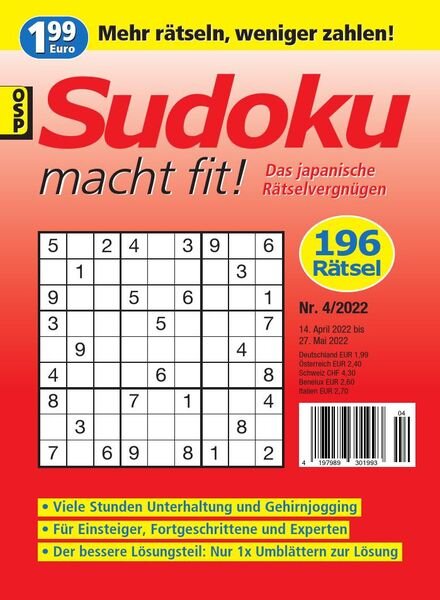 Sudoku macht fit – Nr 4 2022 Cover