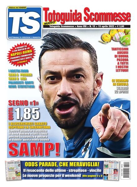 Totoguida Scommesse – 15 Aprile 2022 Cover