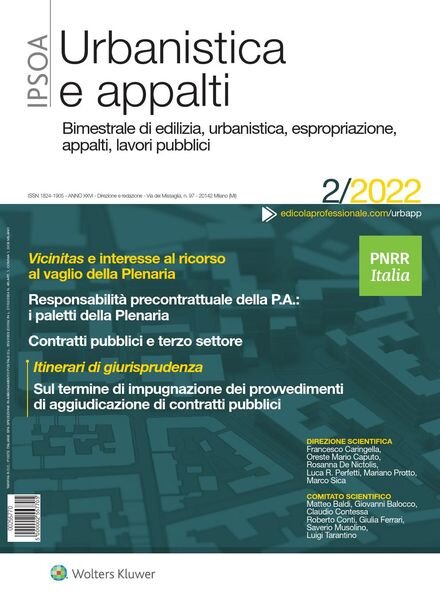 Urbanistica e appalti – Aprile 2022 Cover