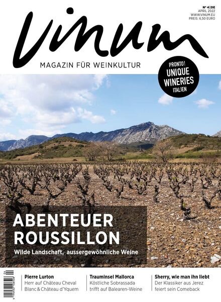Vinum – April 2022 Cover
