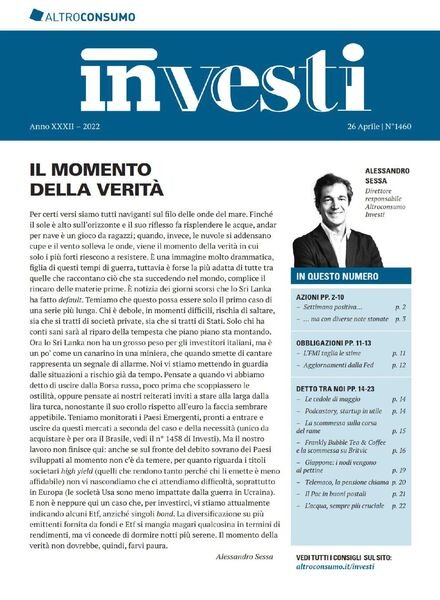 Altroconsumo Investi – 26 Aprile 2022 Cover
