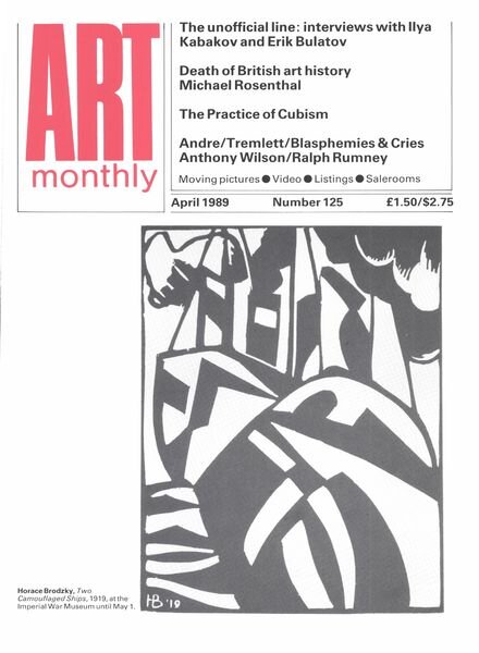 Art Monthly – April 1989 Cover