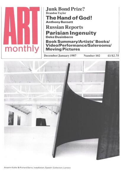 Art Monthly – Dec-Jan 1986-87 Cover