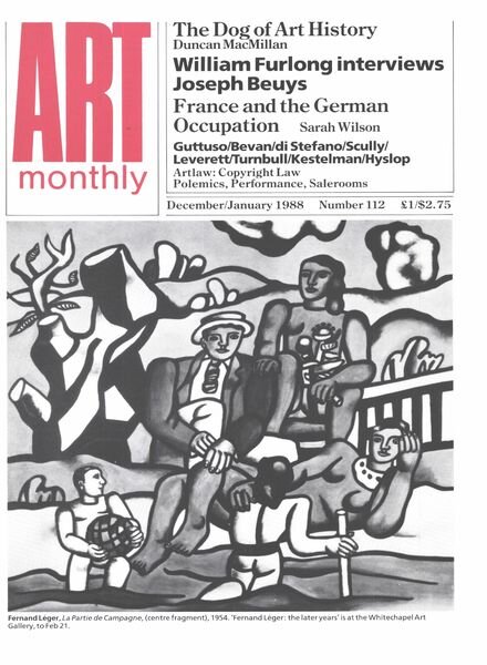 Art Monthly – Dec-Jan 1987-88 Cover