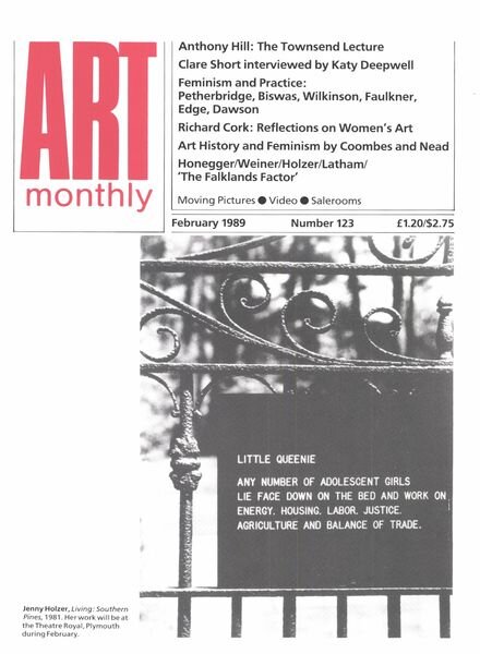 Art Monthly – February 1989 Cover