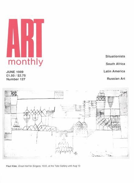 Art Monthly – June 1989 Cover