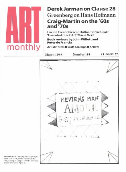 Art Monthly – March 1988 Cover