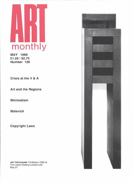 Art Monthly – May 1989 Cover