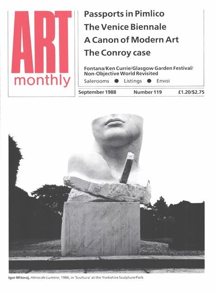 Art Monthly – September 1988 Cover