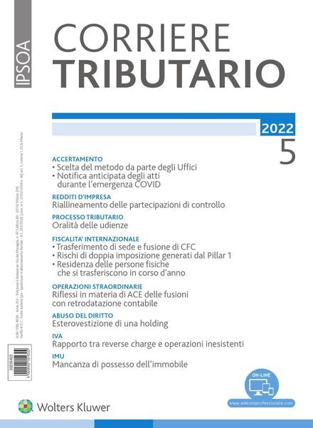 Corriere Tributario – Maggio 2022 Cover