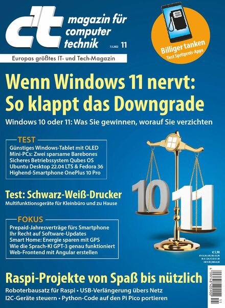 c’t Magazin – N 11, 07 Mai 2022 Cover