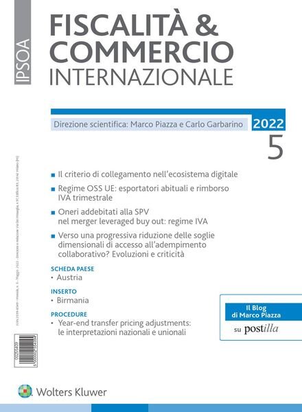 Fiscalita & Commercio Internazionale – Maggio 2022 Cover