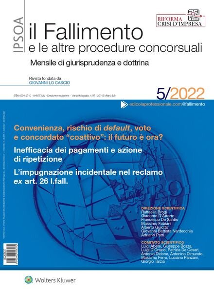 Il Fallimento – Maggio 2022 Cover