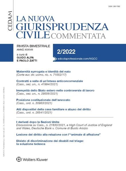 La Nuova Giurisprudenza Civile Commentata – N 2 2022 Cover