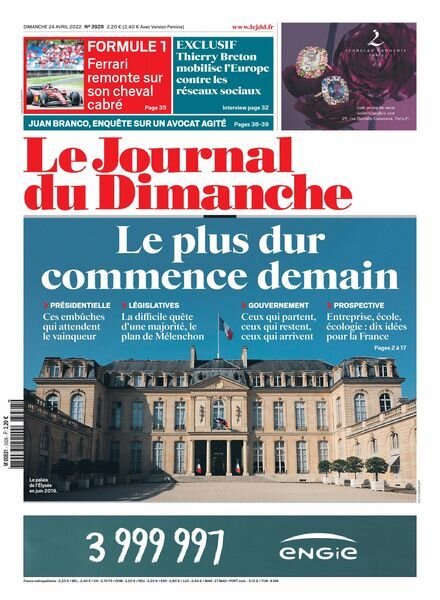 Le Journal du Dimanche – 24 avril 2022 Cover