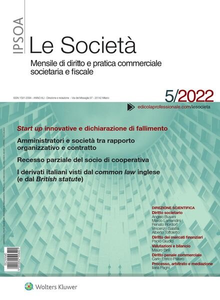 Le Societa – Maggio 2022 Cover