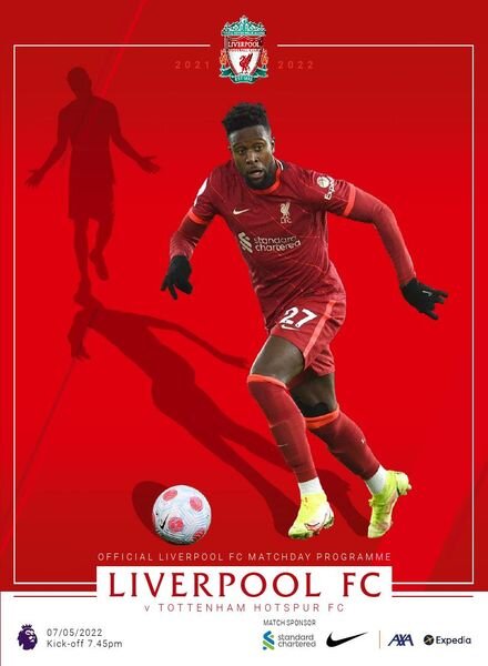 Liverpool FC Programmes – vs Tottenham Hotspur – 7 May 2022 Cover