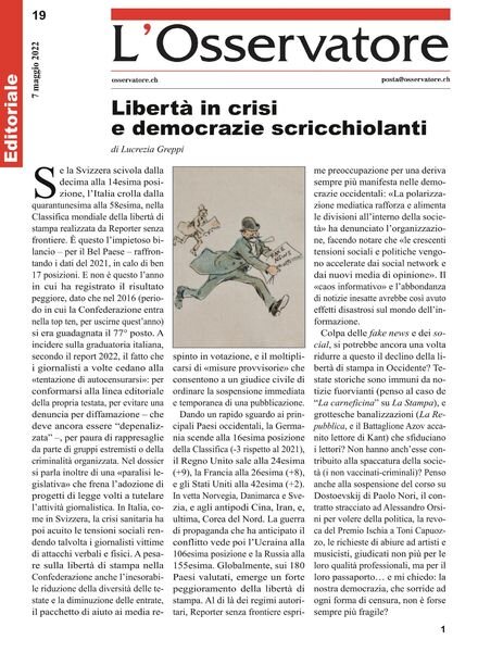 L’Osservatore – 07 maggio 2022 Cover