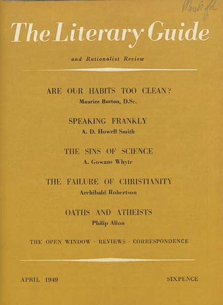 New Humanist – The Literary Guide April 1949 Cover
