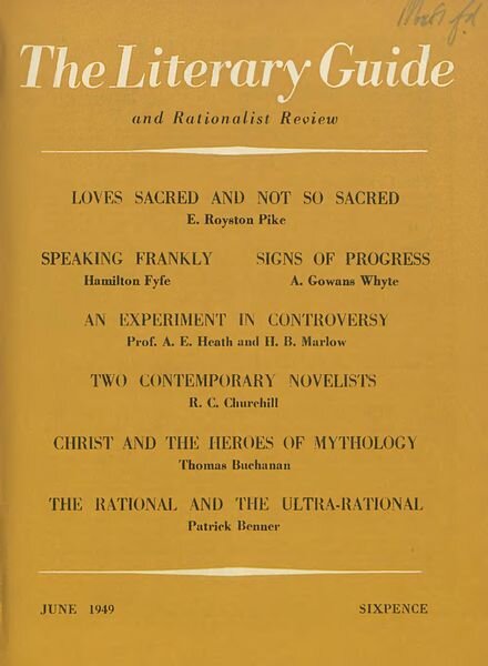 New Humanist – The Literary Guide June 1949 Cover