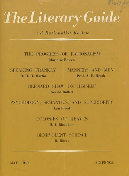 New Humanist – The Literary Guide May 1949 Cover