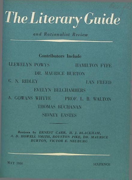 New Humanist – The Literary Guide May 1950 Cover