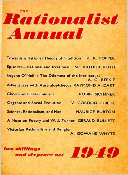 New Humanist – The Rationalist Annual 1949 Cover