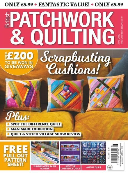 Patchwork & Quilting UK – Issue 334 – June 2022 Cover