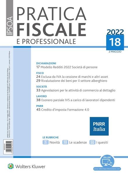Pratica Fiscale e Professionale – 2 Maggio 2022 Cover