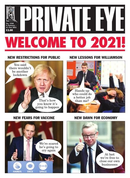 Private Eye Magazine – Issue 1538 – 8 January 2021 Cover