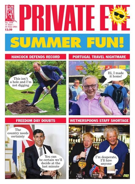 Private Eye Magazine – Issue 1549 – 11 June 2021 Cover