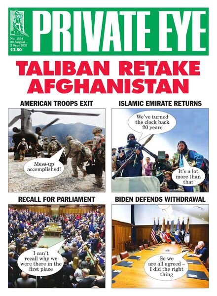 Private Eye Magazine – Issue 1554 – 20 August 2021 Cover