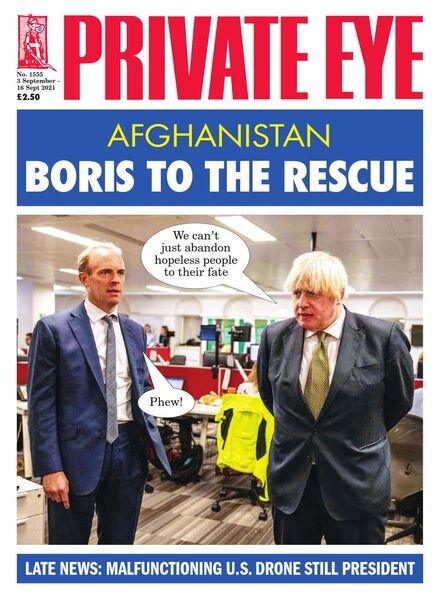 Private Eye Magazine – Issue 1555 – 3 September 2021 Cover