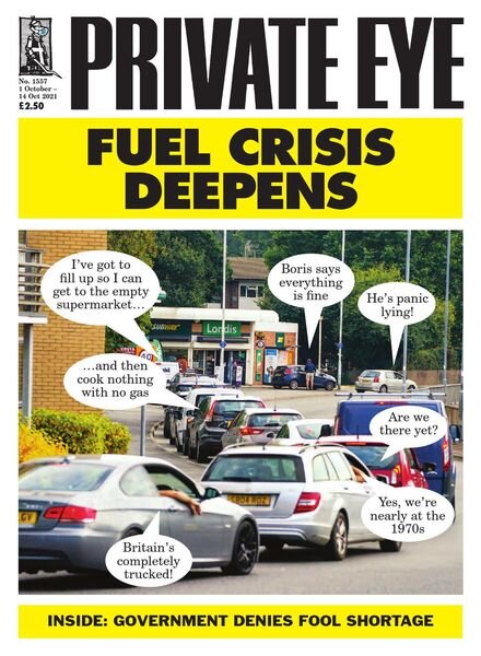 Private Eye Magazine – Issue 1557 – 1 October 2021 Cover