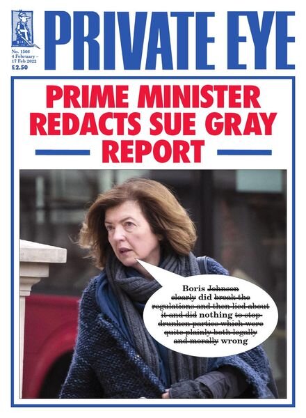 Private Eye Magazine – Issue 1566 – 4 February 2022 Cover
