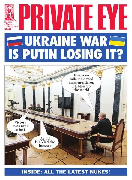 Private Eye Magazine – Issue 1568 – 4 March 2022 Cover