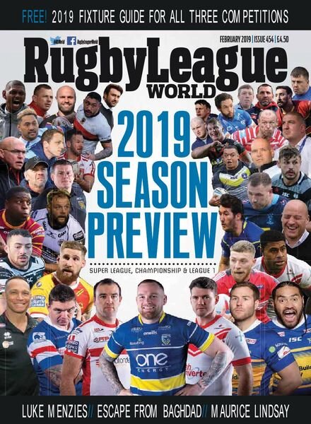 Rugby League World – Issue 454 – February 2019 Cover