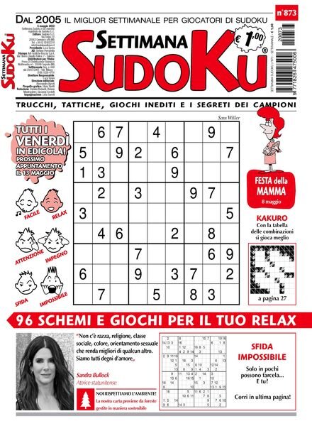 Settimana Sudoku – 04 maggio 2022 Cover