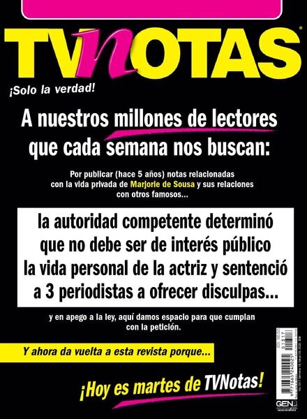 TvNotas – mayo 03 2022 Cover