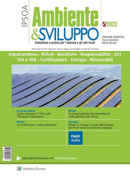 Ambiente & sviluppo – Maggio 2022 Cover
