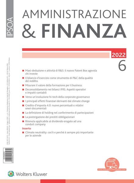 Amministrazione & Finanza – Giugno 2022 Cover