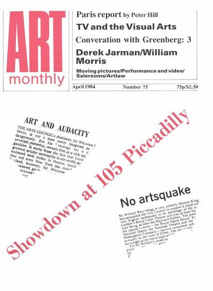 Art Monthly – April 1984 Cover