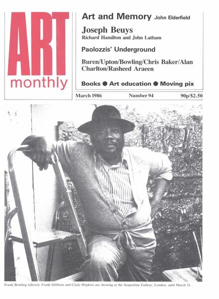 Art Monthly – March 1986 Cover