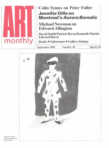 Art Monthly – September 1985 Cover