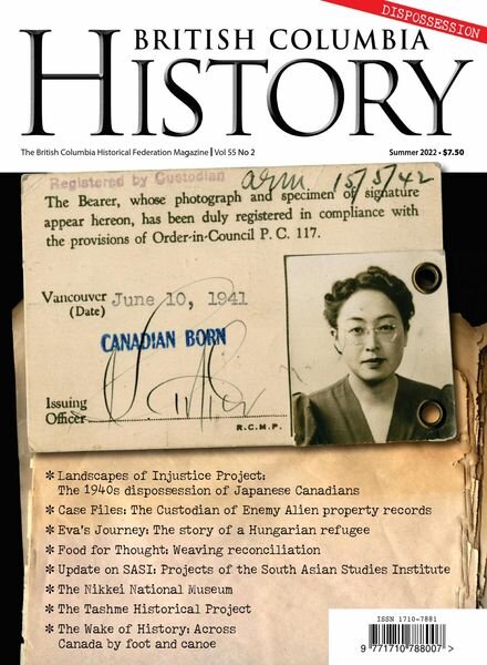 British Columbia History – June 2022 Cover