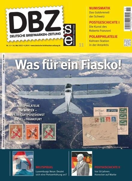 Deutsche Briefmarken-Zeitung – 16 Mai 2022 Cover