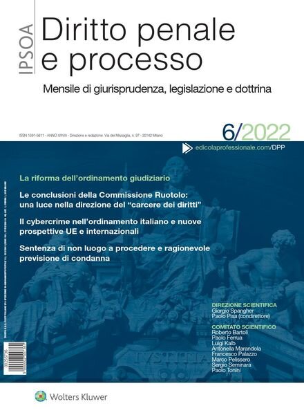 Diritto Penale e Processo – Giugno 2022 Cover