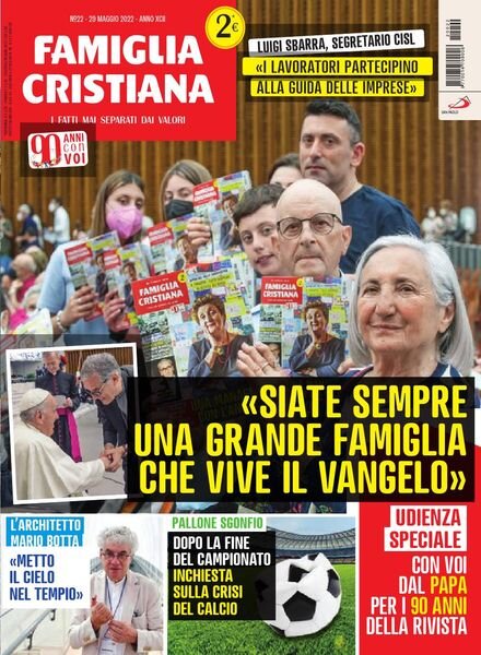 Famiglia Cristiana – 29 Maggio 2022 Cover