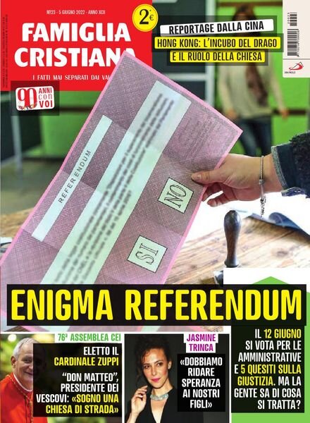Famiglia Cristiana – 5 Giugno 2022 Cover