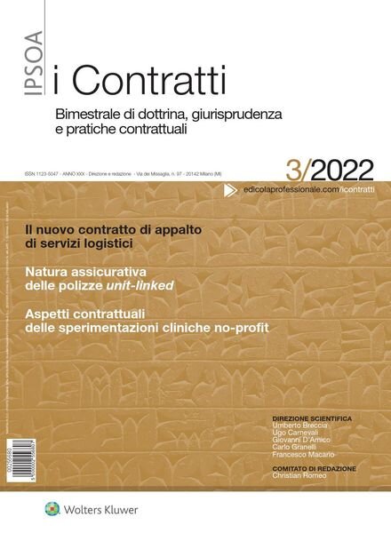 I Contratti – N 3 2022 Cover